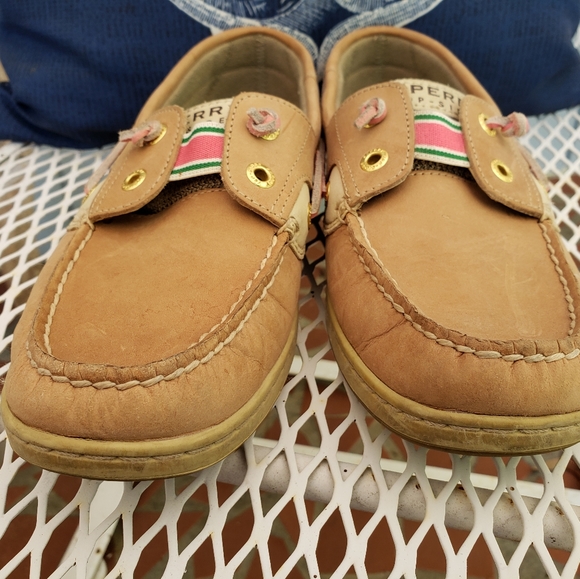 Like New Elastic Sperry Top-Siders Pink & Green 7M - Picture 4 of 8